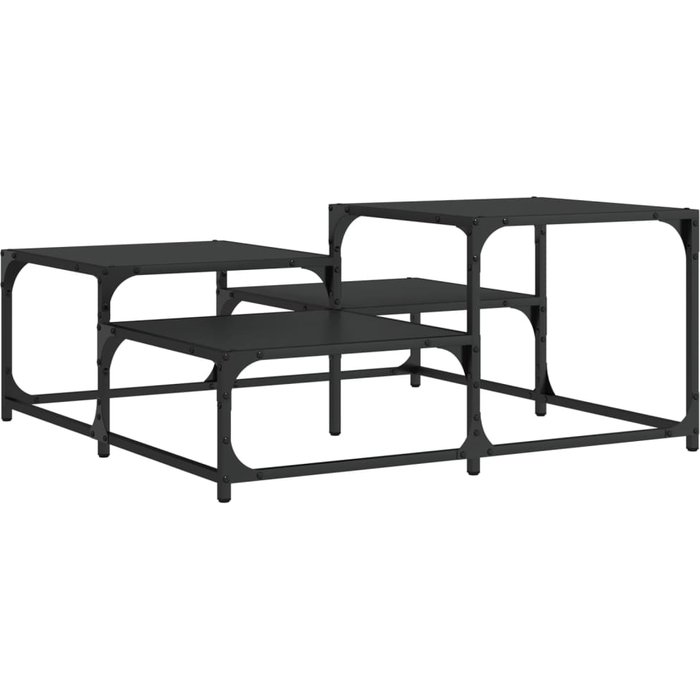 Mesa de centro de madera compuesta negra 87,5x87,5x40 cm - comfortxl