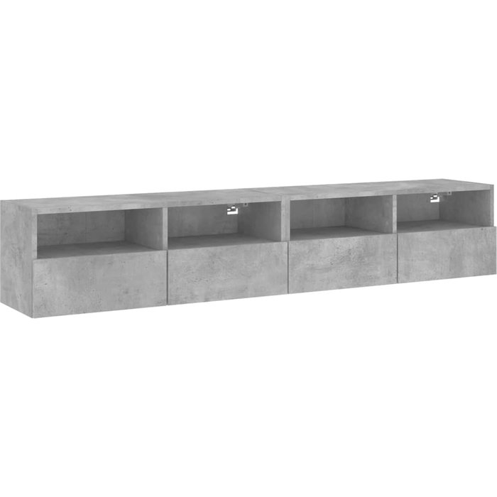 Muebles de pared para tv 2 uds madera gris hormigón 80x30x30 cm