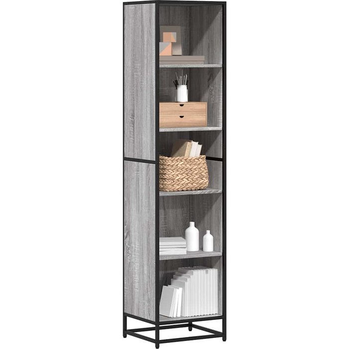 Librería sonoma gris de 40x35x170,5 cm, madera de ingeniería. - pangivo