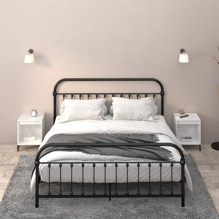 Mesitas de noche 2 unidades blanco brillante 40x35x50 cm - comfortxl
