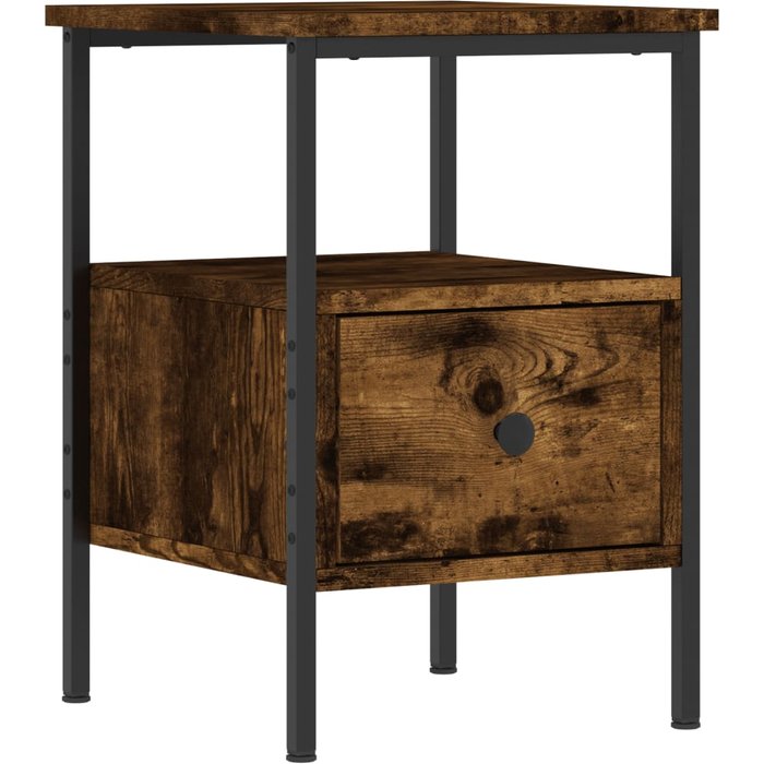 Mesita de noche madera de ingeniería roble ahumado 34x36x50 cm - comfortxl