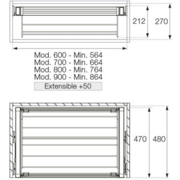 Zapatero extraíble para armario, color moka, para módulo de 600 mm