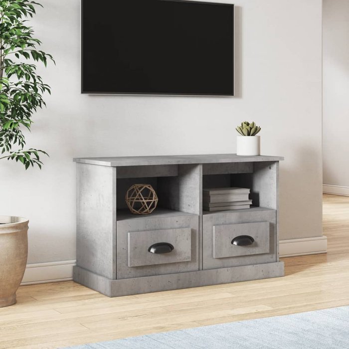 Maison exclusive - mueble para tv madera contrachapada gris hormigón 80x35x50 cm