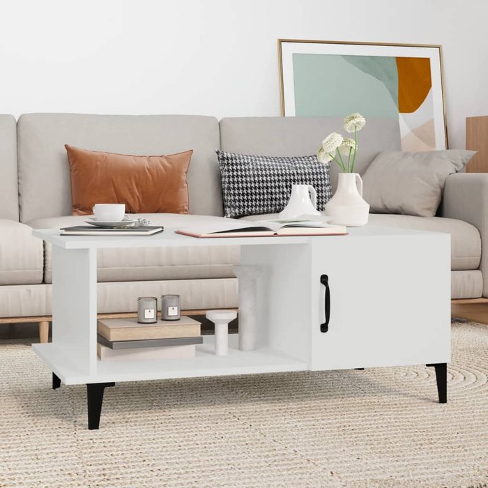 Maison exclusive - mesa de centro madera contrachapada blanco 90x50x40 cm