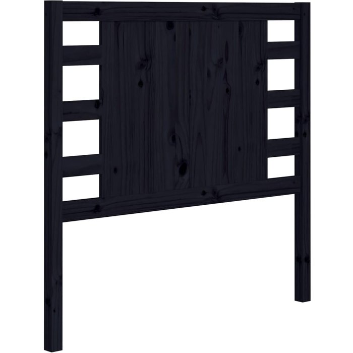 Cabecero cama - mueble cabecero madera maciza de pino negro 106x4x100 cm