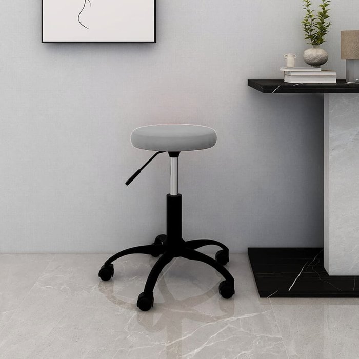 Silla de oficina giratoria terciopelo gris claro