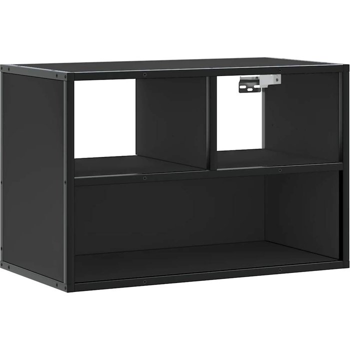 Mueble de tv metal y madera de ingeniería negro 60x31x39,5 cm - comfortxl