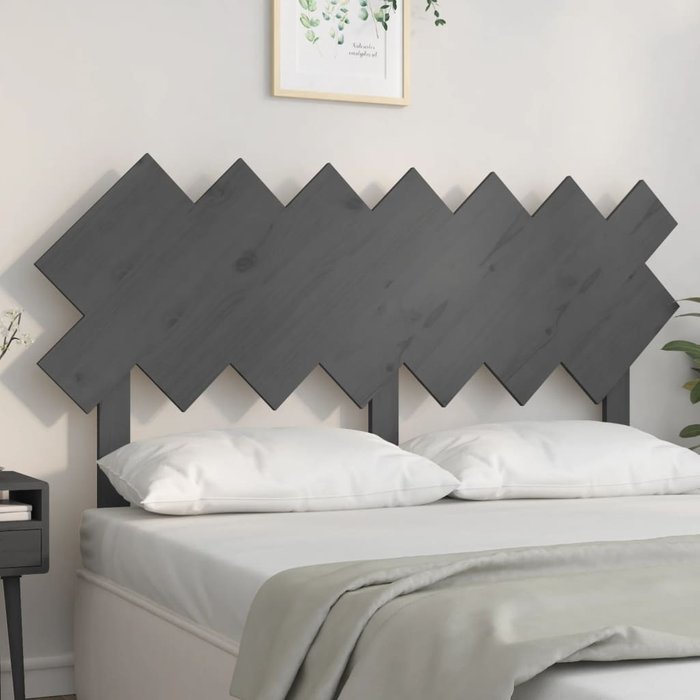 Cabecero gris 151,5x3x81 cm madera maciza de pino
