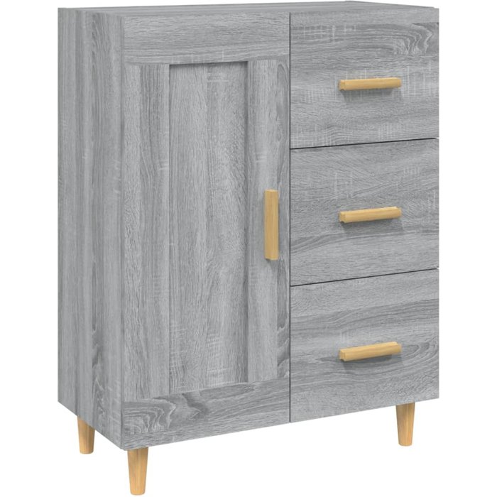 Aparador de madera contrachapada gris sonoma 69,5x34x90 cm - comfortxl