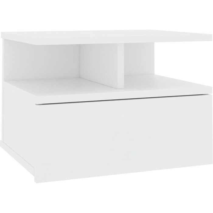 Mesita de noche flotante blanco 40x31x27 cm madera contrachapada