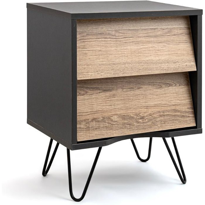 Mesilla 2 cajones con guías 40 x 30 x 49,5 cm vinthera moa - madera