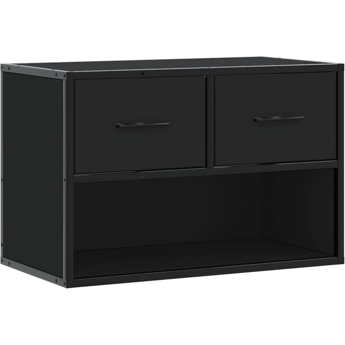 Mueble tv de metal negro y madera compuesta 60x31x39,5 cm - comfortxl