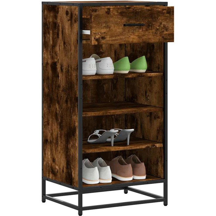 Maison exclusive - zapatero madera contrachapada roble ahumado 48x38x97,5 cm