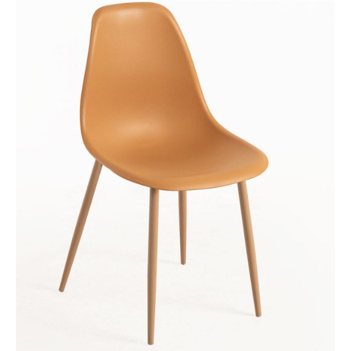 Silla escandinava kerry mostaza y natural - juego de 2