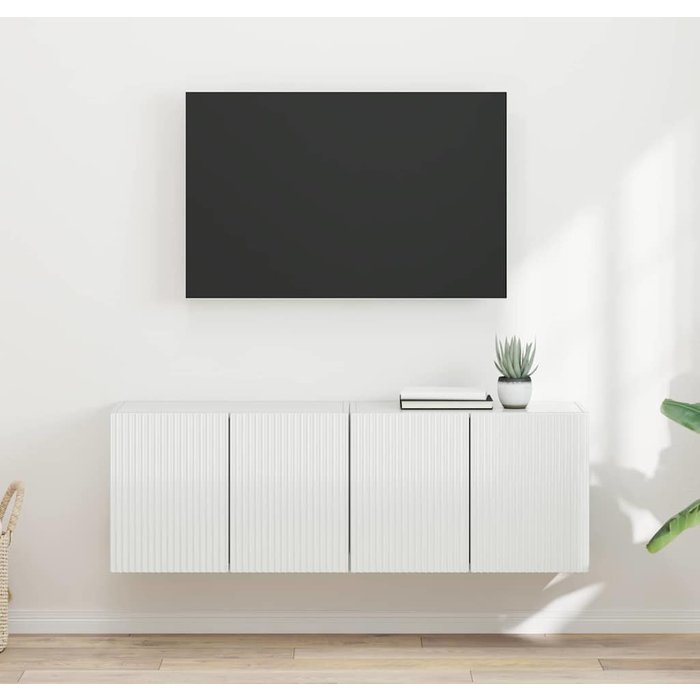 Mueble de tv montado en la pared 2 pcs brillante