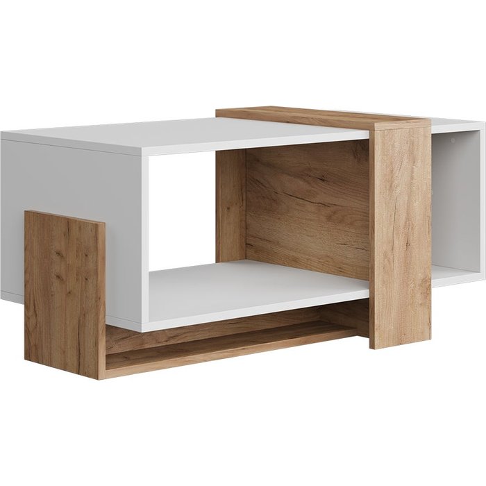 Vicco mesa de centro aven, roble blanco/dorado, 91.8 x 49 cm