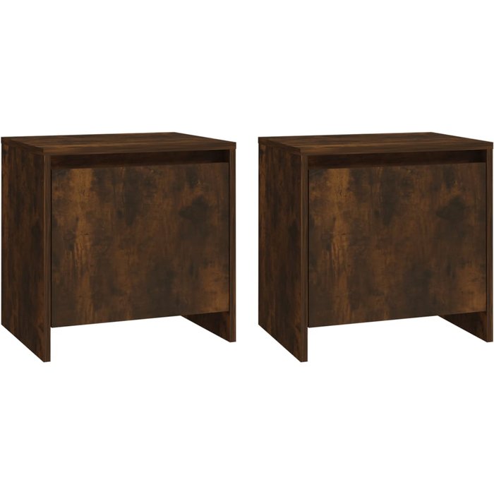 Mesitas de noche 2 piezas roble ahumado 45x34x44,5 cm madera contrachapada