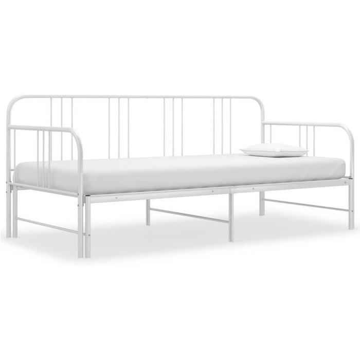 Sofá cama extraíble sin colchón metal blanco 90x200cm vidaxl