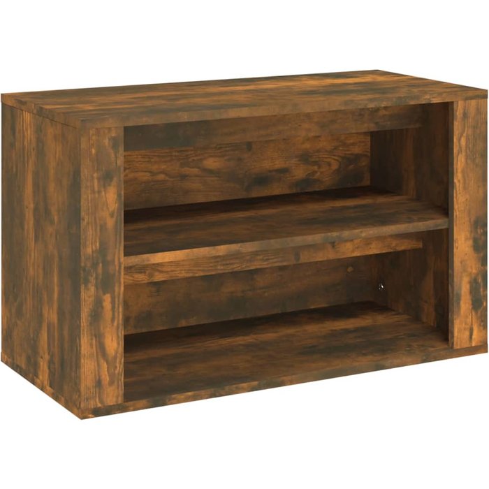 Mueble zapatero madera contrachapada roble ahumado 75x35x45 cm - comfortxl