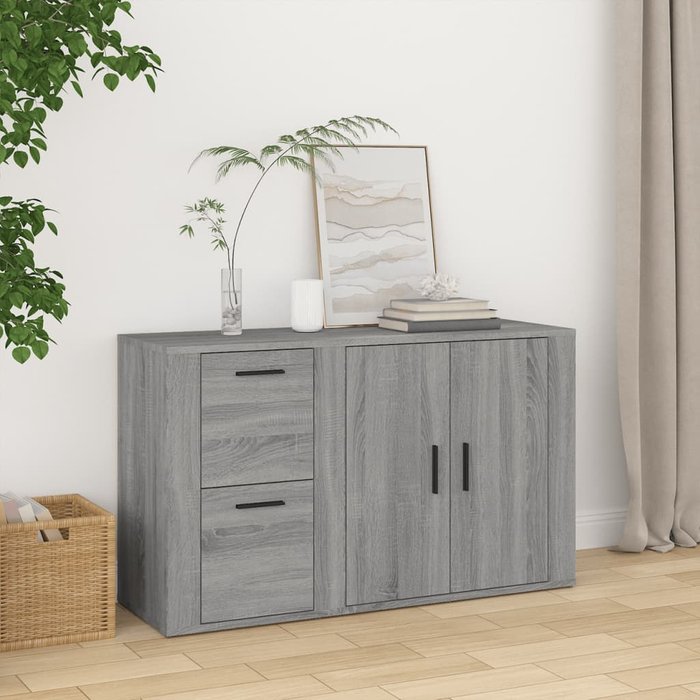 Maison exclusive - aparador de madera contrachapada gris sonoma 100x33x59,5 cm