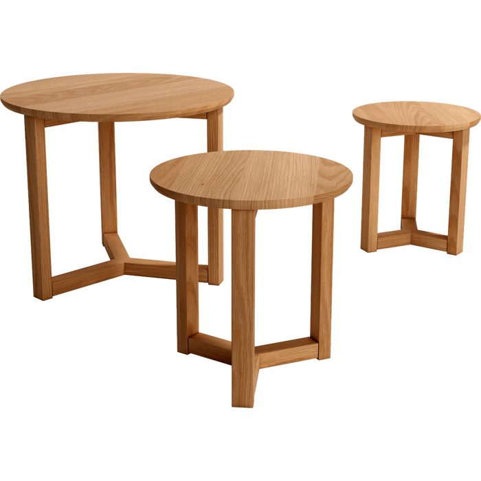 Set de 3 mesas auxiliares de roble feroe | muebles modernos y funcionales