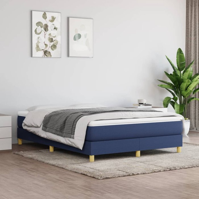Maison exclusive - estructura de cama con somier tela azul 140x200 cm