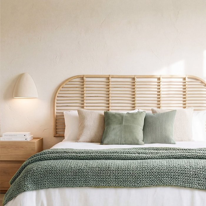 Cabecero en ratán natural para cama de 135, 150 y 160 siloa