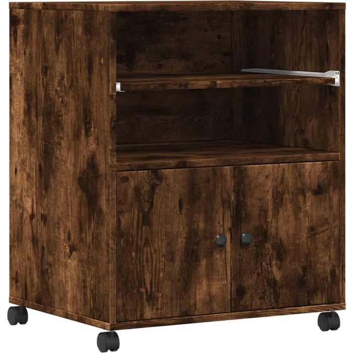 Soporte para impresora con ruedas roble ahumado 60x48x74 cm - comfortxl