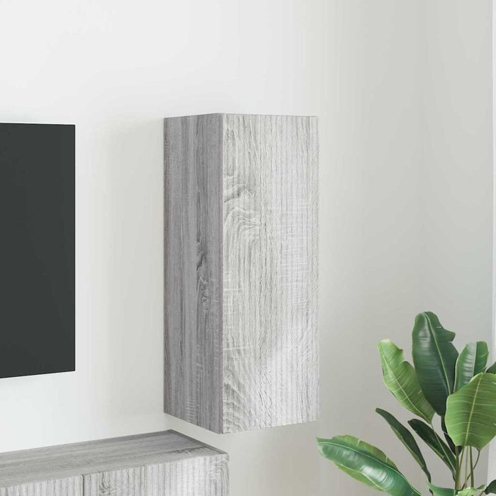 Mueble de tv de pared sonoma gris de 30 x 31 x 80 cm de madera de ingeniería