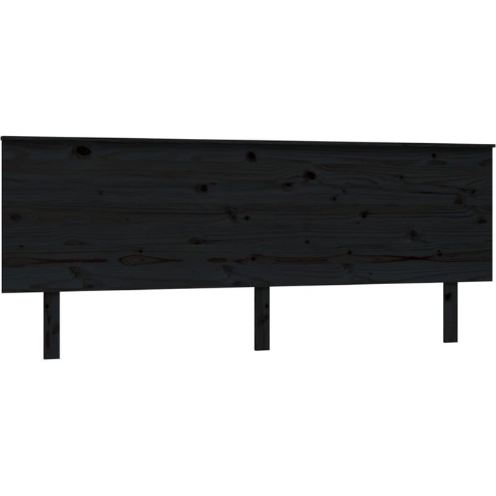 Cabecero de cama - mueble cabecero madera maciza de pino negro 204x6x82,5 cm