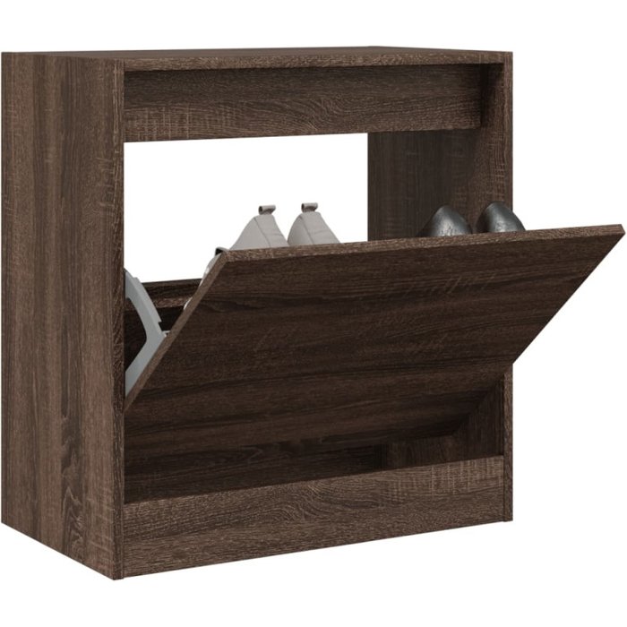 Vidaxl zapatero de madera de ingeniería marrón roble 60x34x63,5 cm