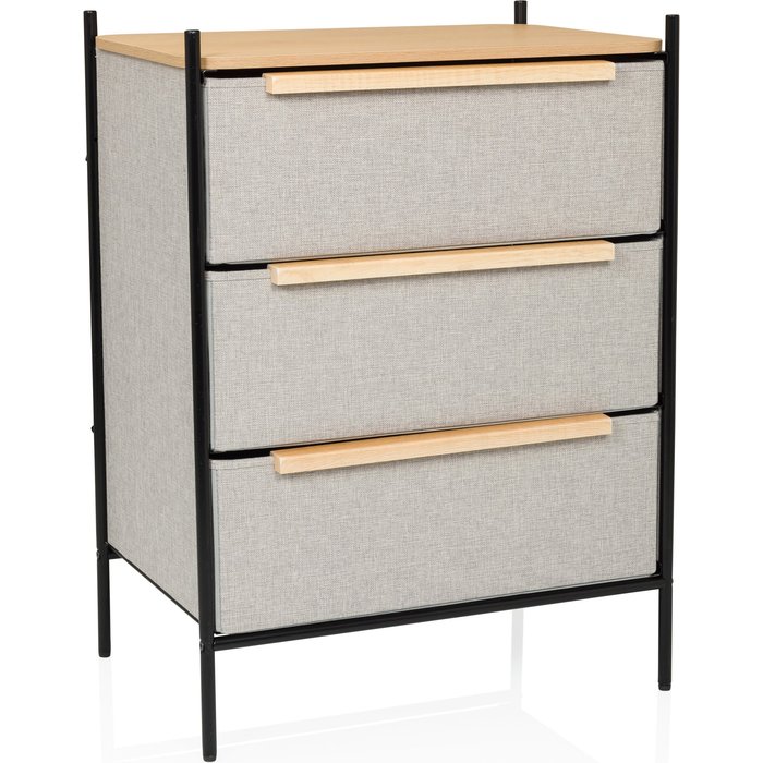 Cómoda stuvar 58x40x79cm 3 compartimentos taupe hjh living