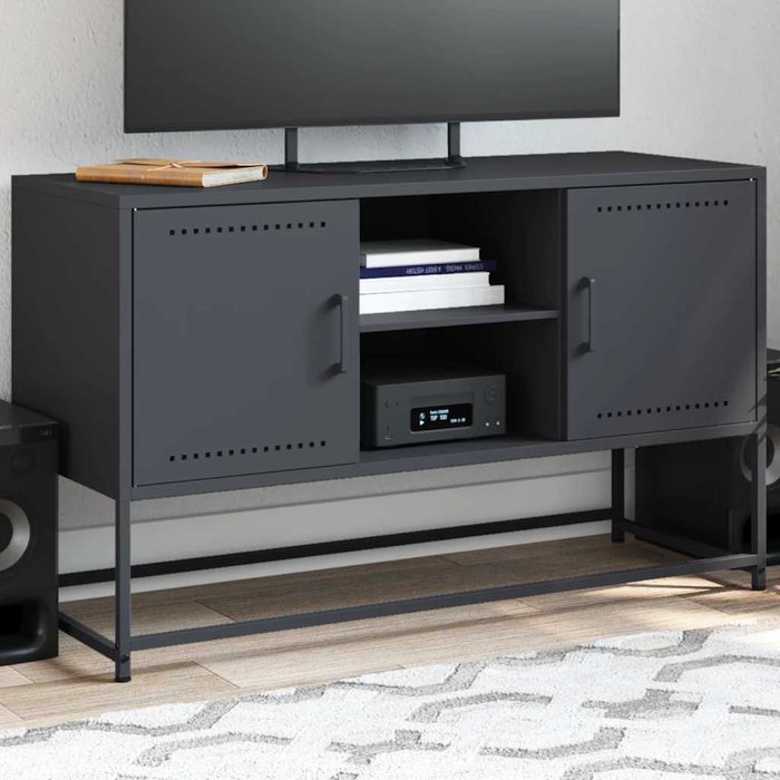 Mueble para tv de acero gris antracita 100,5x39x60,5 cm vidaxl
