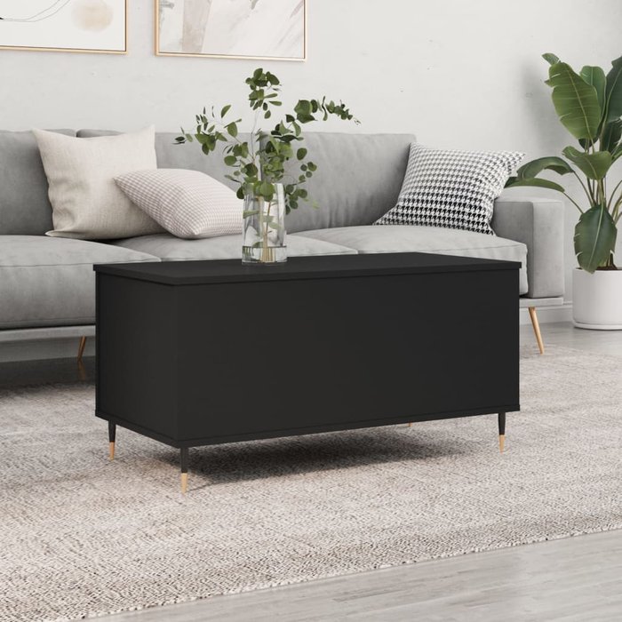 Mesa de centro madera contrachapada negro 90x44,5x45 cm - comfortxl