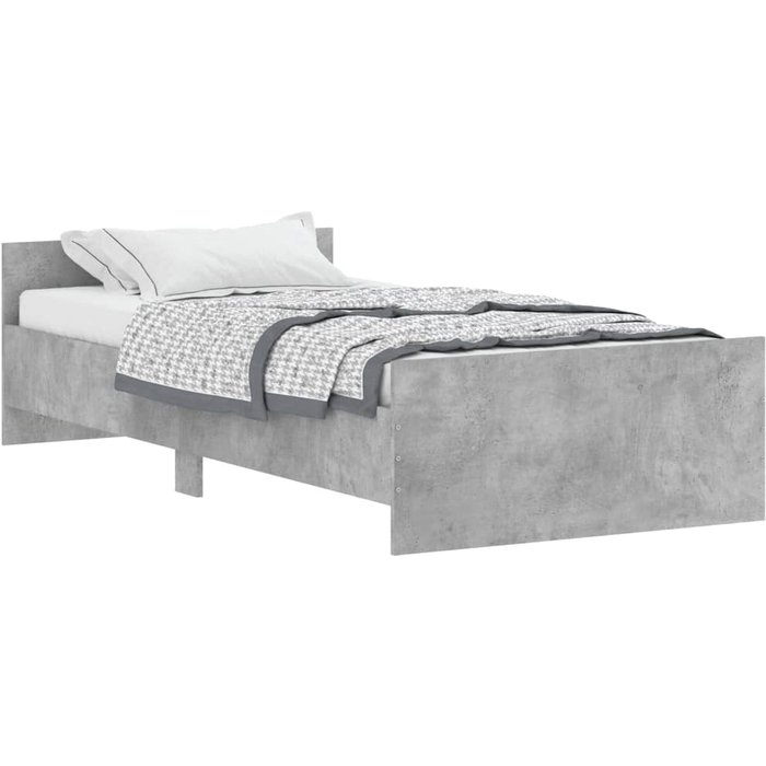 Estructura de cama madera de ingeniería gris hormigón 90x190 cm — comfortxl