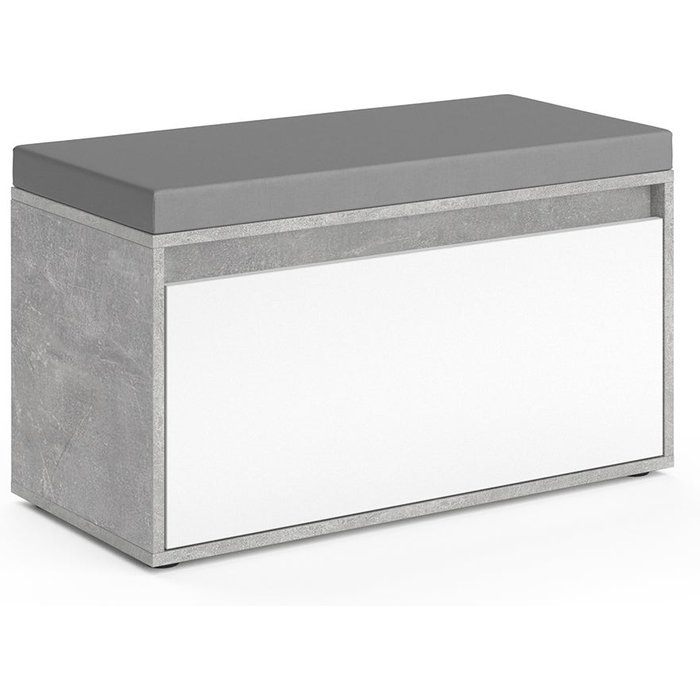 Vicco banco para zapatos iker, hormigón, 80 x 45 cm