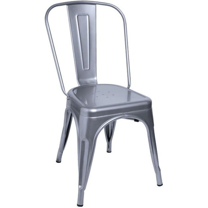 Silla industrial kanbo de acero cepillado-color gris claro