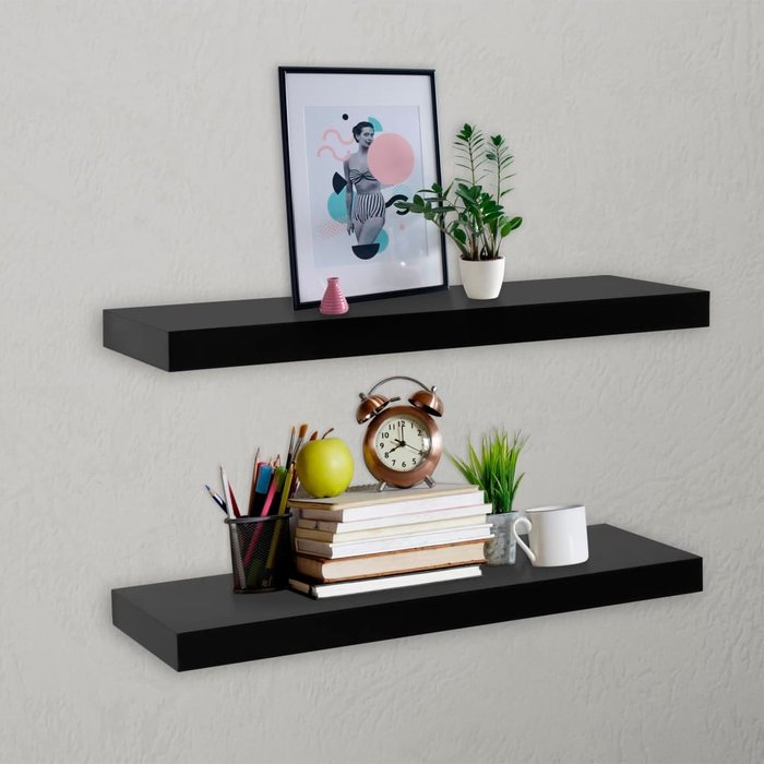 Maison exclusive - estantes flotantes de pared 2 unidades negro 60x20x3,8 cm
