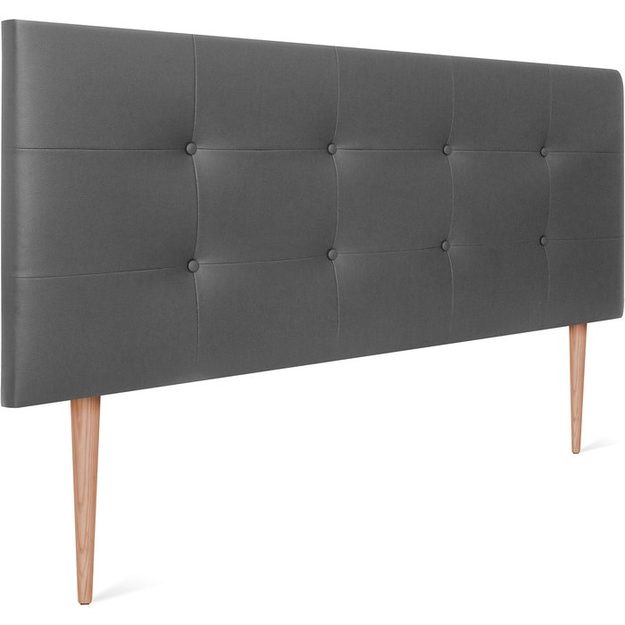 Dhome cabecero de polipiel capitoné 135x115cm con patas camas 120/135 - gris