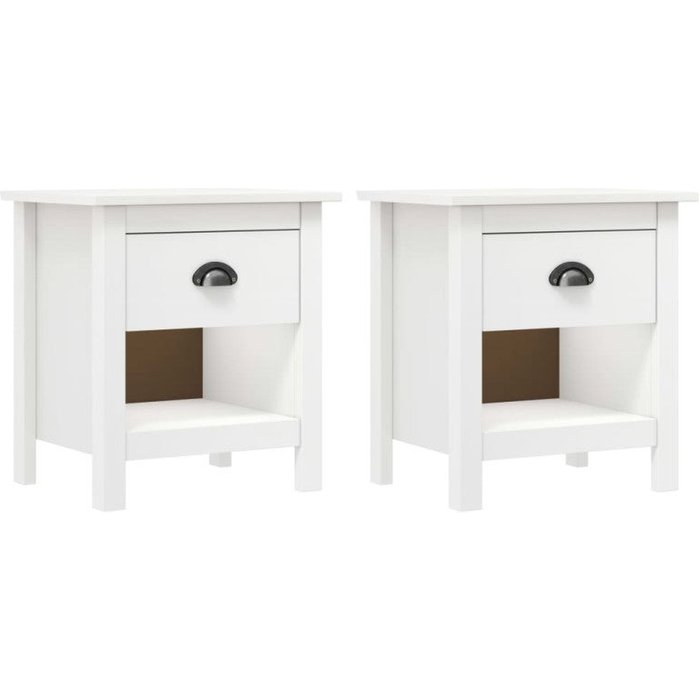 Vidaxl mesitas de noche 2 uds hill madera maciza de pino 46x35x49,5 cm