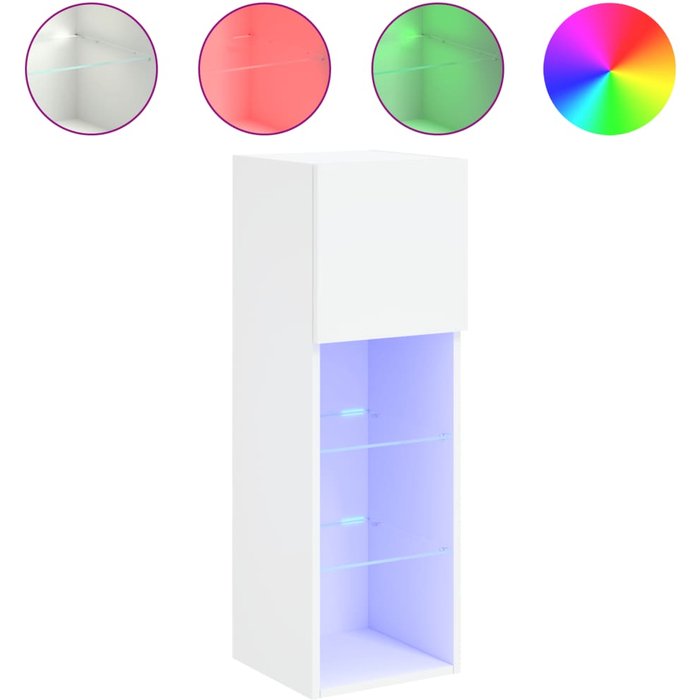 Mueble de tv con iluminación led blanca 30,5x30x90 cm - comfortxl