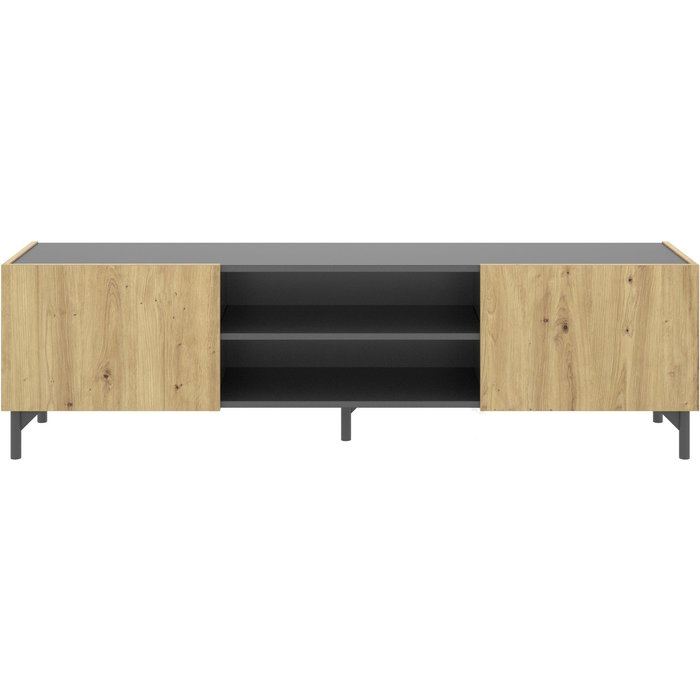 Mueble bajo tv star grafito/nordic 45x161x35 cm | mueble tv estilo moderno
