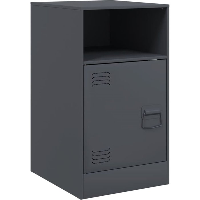 Mesita de noche acero gris antracita 34,5x39x62 cm - comfortxl