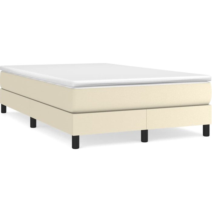 Estructura de cama sin colchón cuero sintético crema 120x200 cm — comfortxl