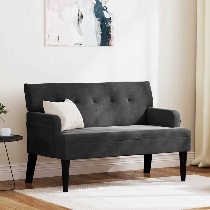 Banco chesterfield negro 112 x 65,5 x 75 cm terciopelo vidaxl