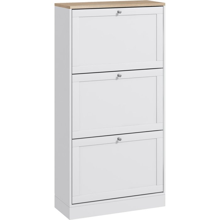 Mueble zapatero homcom melamina de madera blanco 60x23.5x115 cm