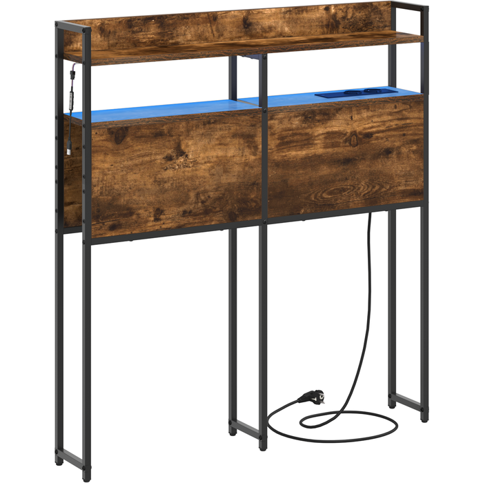 Cabecera de almacenamiento roble ahumado 80 cm