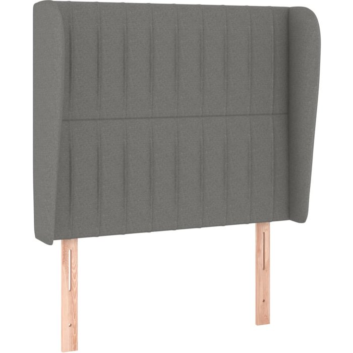Cabecero con orejas de tela gris oscuro 103x23x118/128 cm - comfortxl