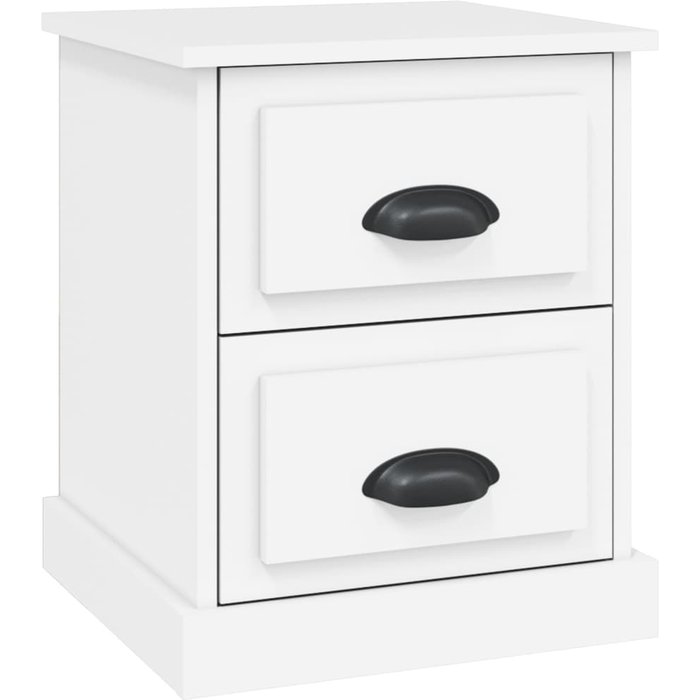 Mesita de noche blanca 39x39x47,5 cm de madera contrachapada