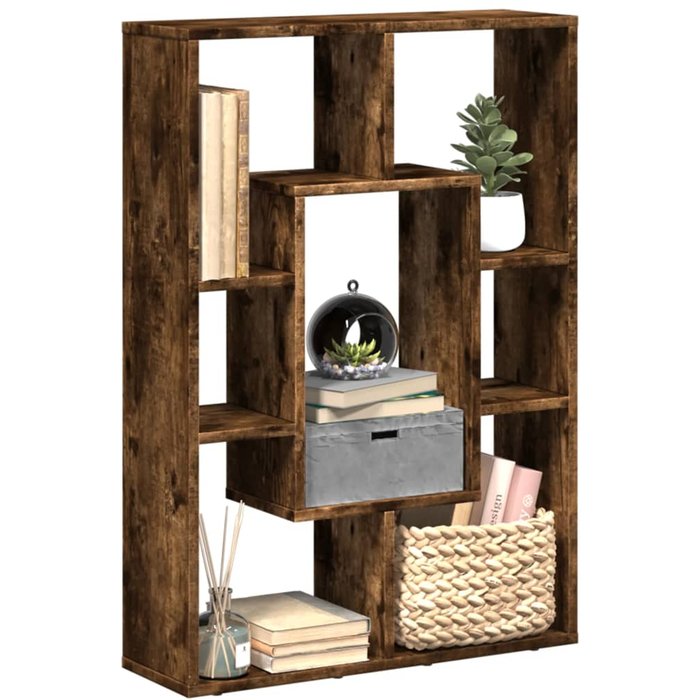 Librería roble ahumado 63x20x90 cm madera contrachapada